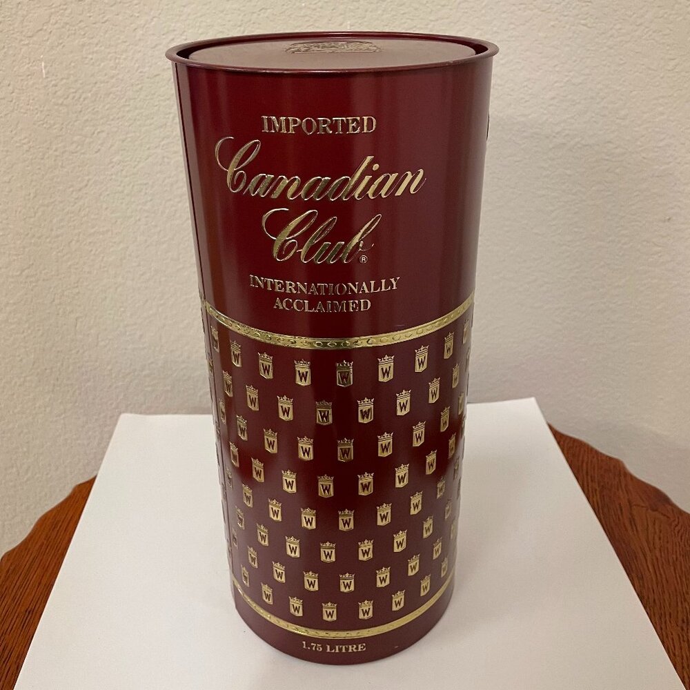 Canadian Club Vintage Imported Whiskey Large Collector’s Tin 1.75 Litre